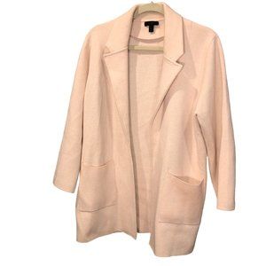 j. crew blush wool FABULOUS open sweater knit cardigan jacket L